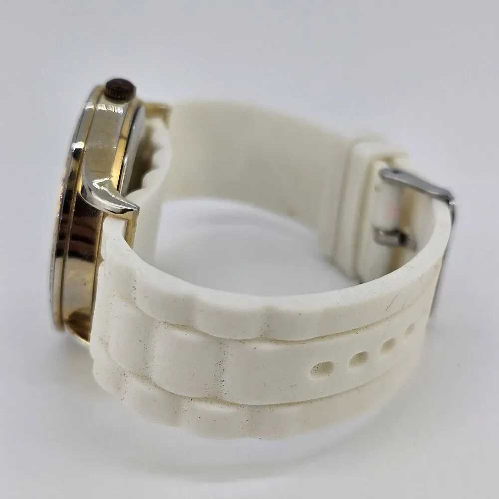 40MM‎ Women's Animal Print Dial Watch White Plastic Band New Battery